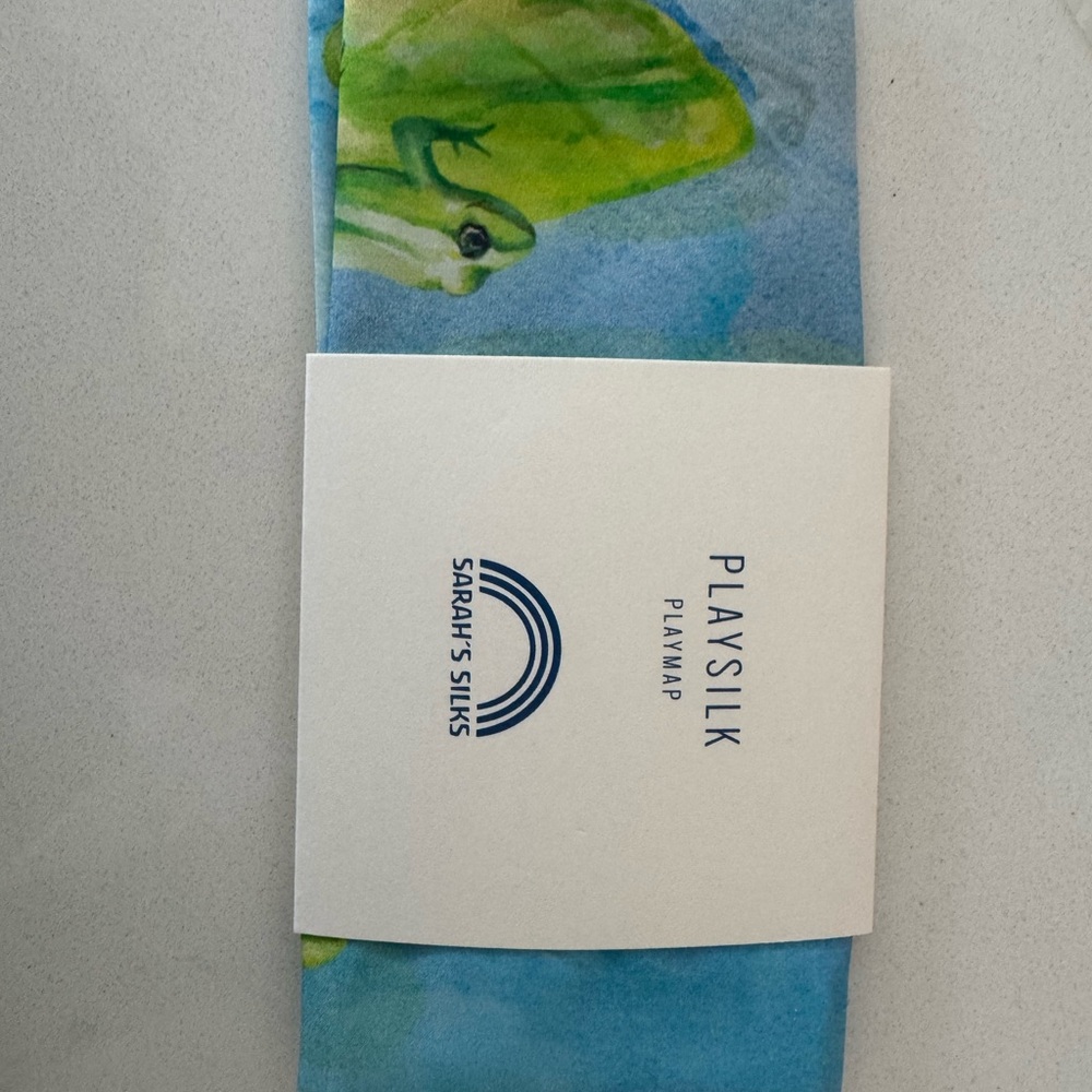 One Sarah’s Silks mini play silk - frogs. 20.5” square